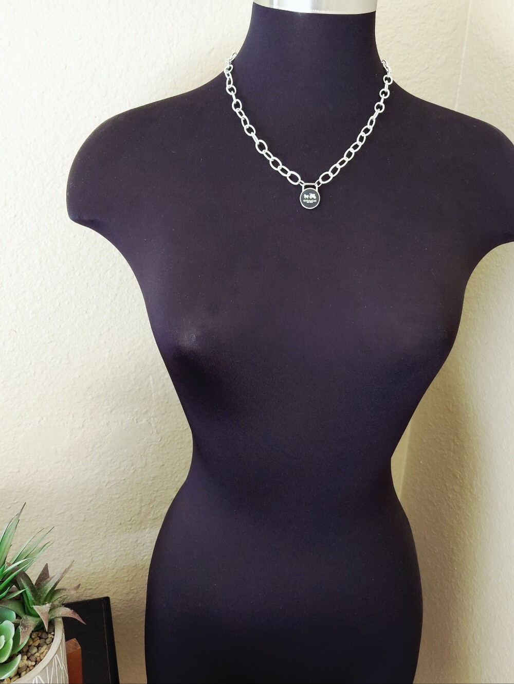 Coach Silver Black Charm Necklace - Picture 2 of 5